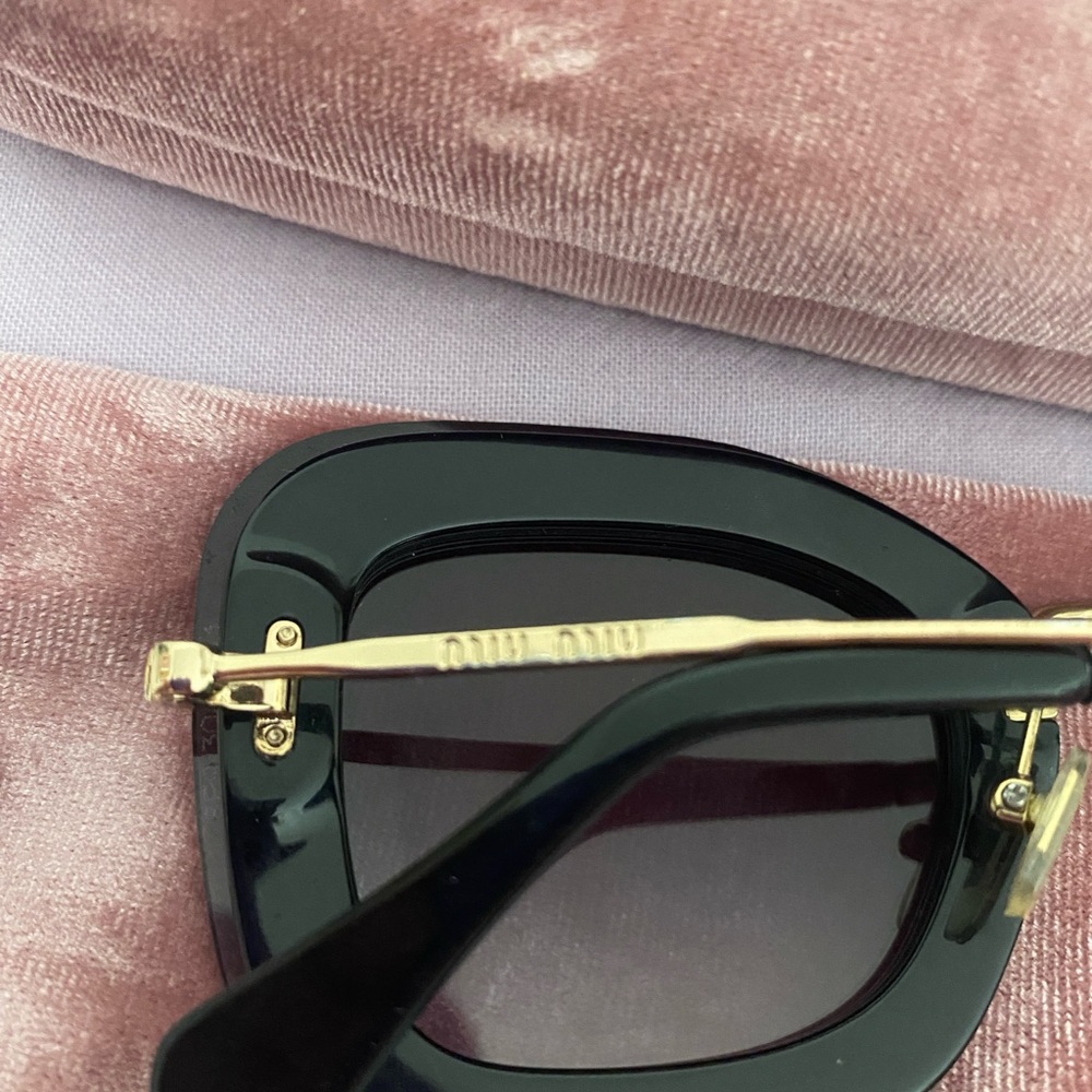 Miu Miu Black Gold and Pink Glitter Sunglasses - Picture 3 of 5